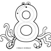 Oktopus - Zahl 8 schreiben