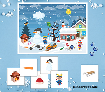 Winter Wimmelbild fur Kinder