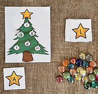 Weihnachtsbaum - Buchstaben erkennen und zuordnen - Lernspiel fur Kinder