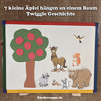 7 kleine Äpfel hängen an einem Baum Twiggle Geschichte fur Kinder