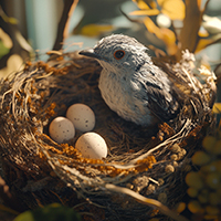 Vögel bauen Nester im Frühling Aktivität für Kinder und Kindergarten