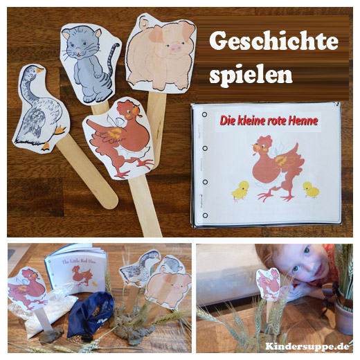 Die kleine rote Henne Geschichte nacherzählen